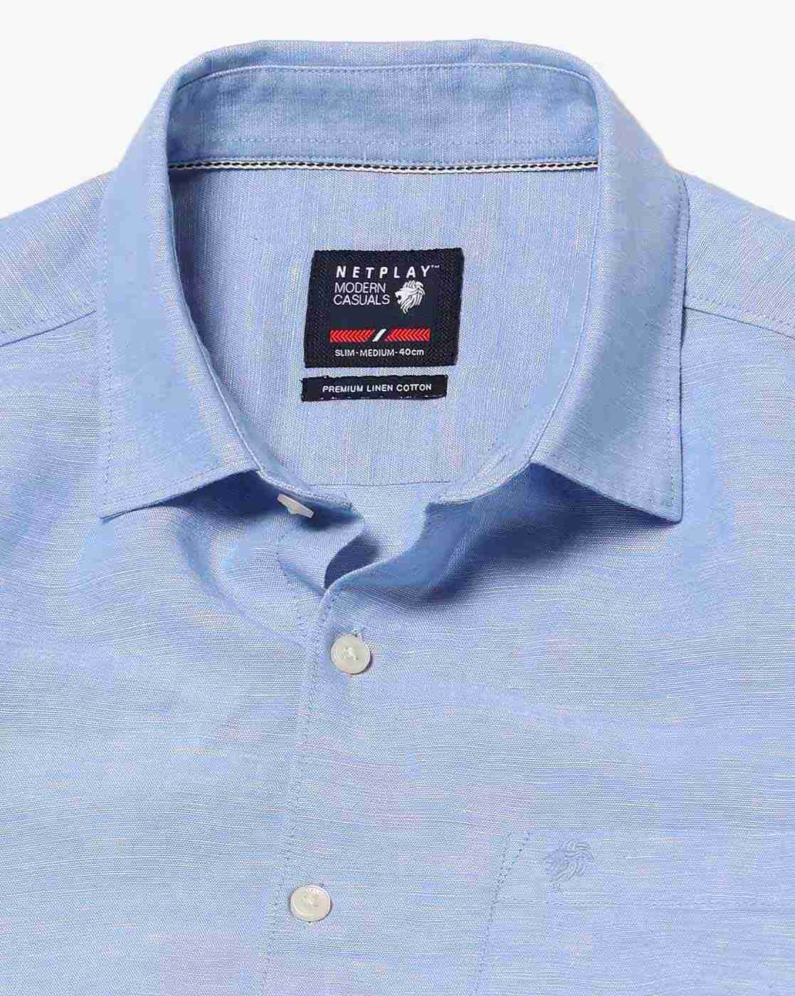 NETPLAY | Heathered Slim Fit Shirt with Patch Pocket|4