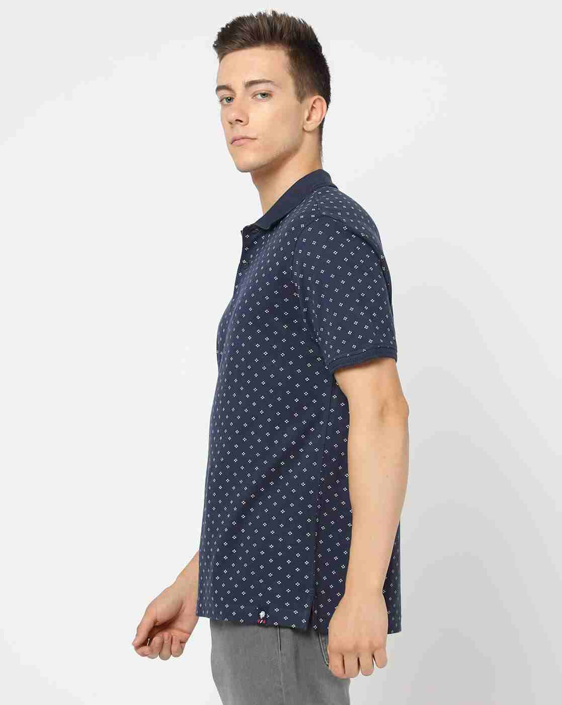 NETPLAY | Regular Fit Micro Print Cotton Polo T-Shirt|1