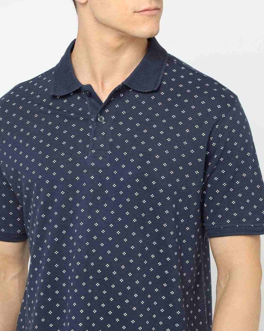 NETPLAY | Regular Fit Micro Print Cotton Polo T-Shirt|3