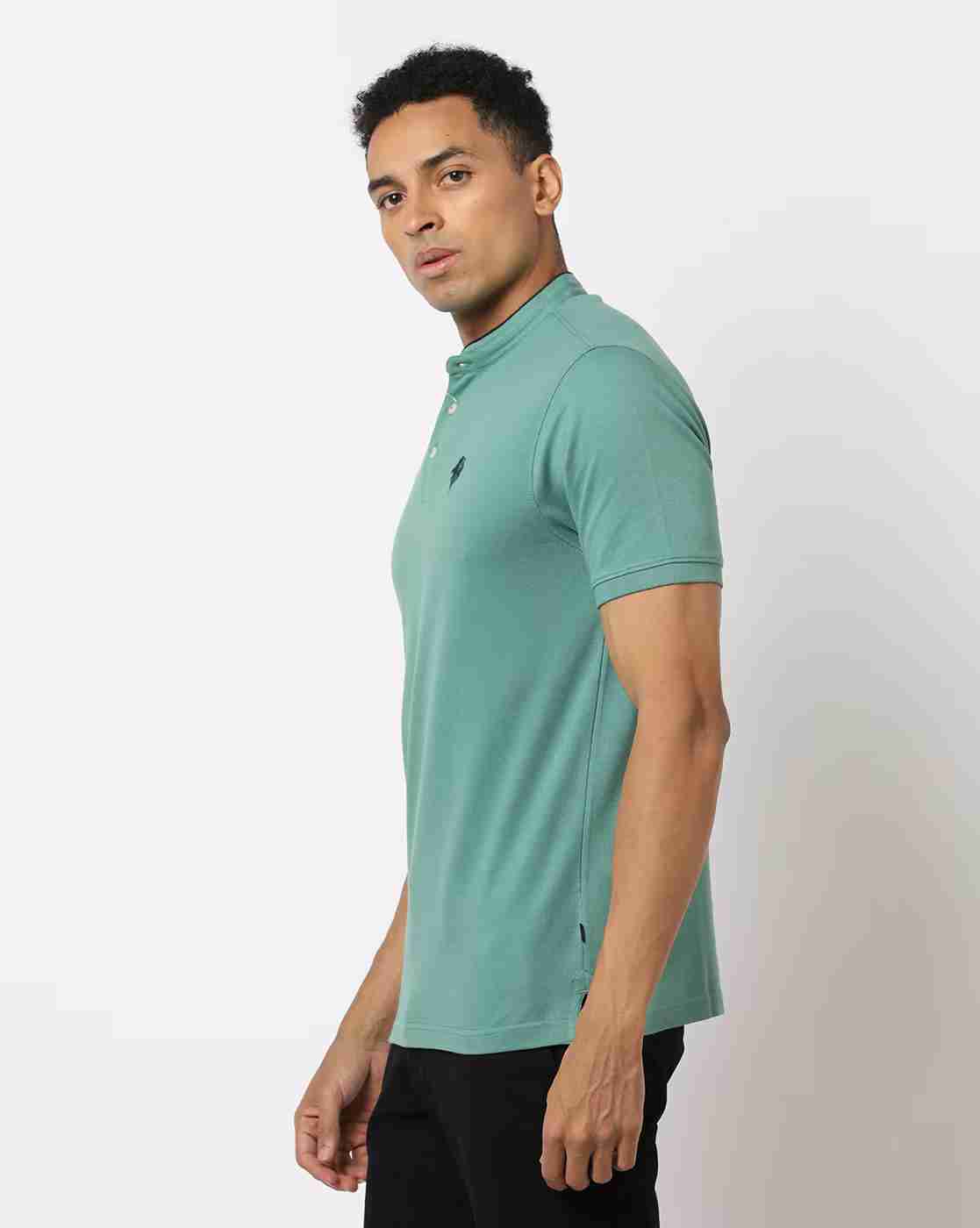 NETPLAY | Slim Fit Polo T-Shirt with Band Collar|1