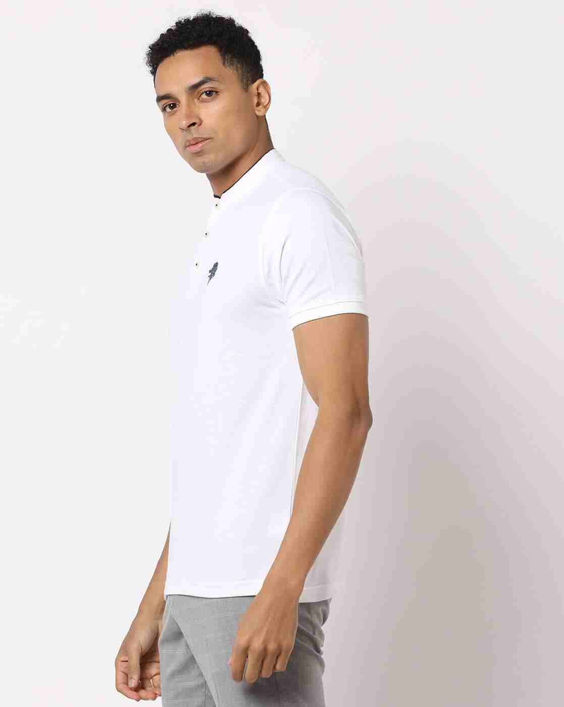 NETPLAY | Slim Fit T-Shirt with Band Collar|1