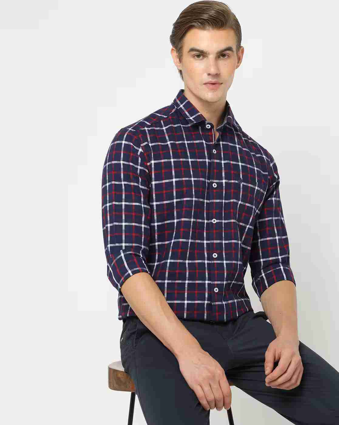 NETPLAY | Checked Shirt with Patch Pocket|0