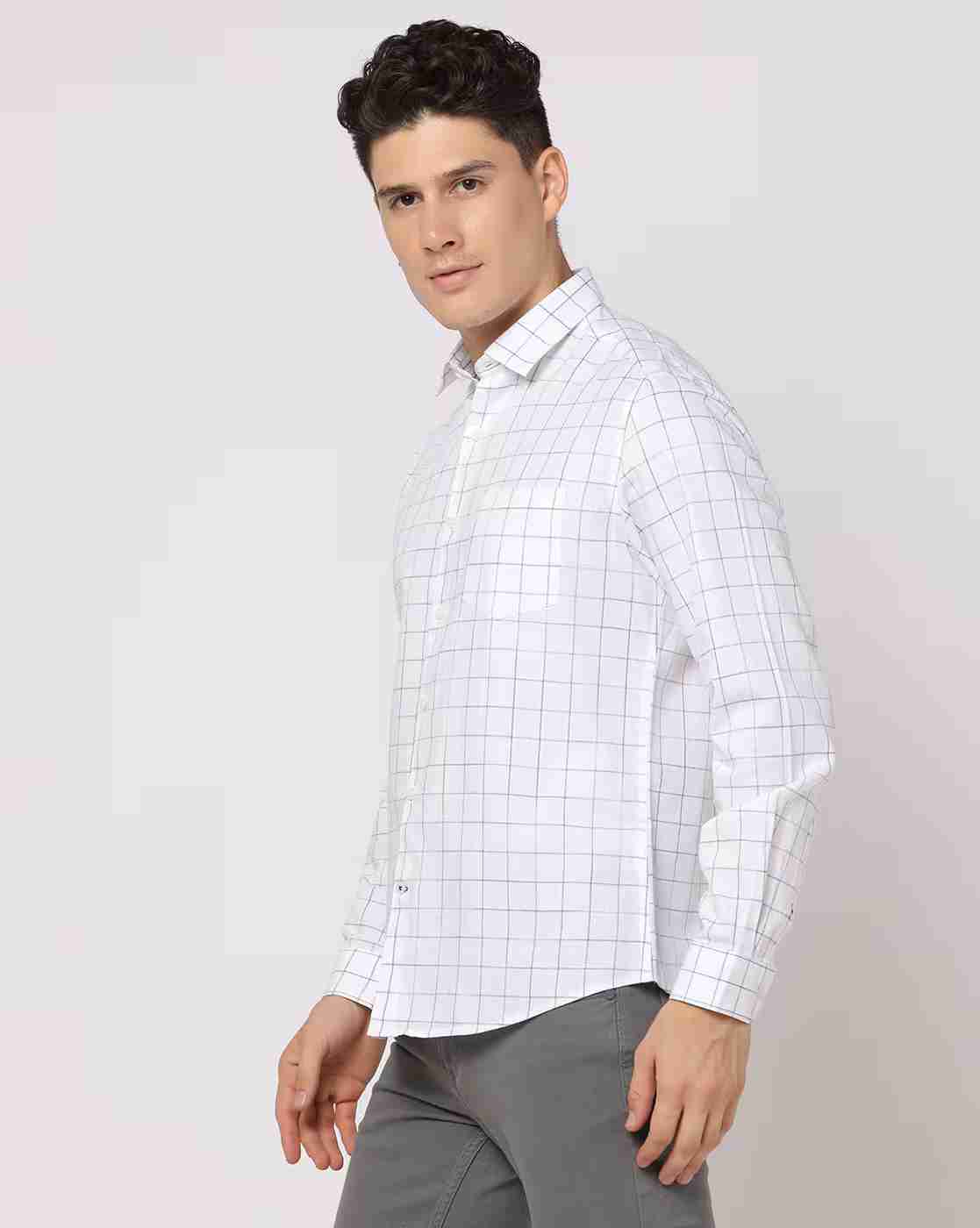 NETPLAY | Men Checked Slim Fit Shirt|1