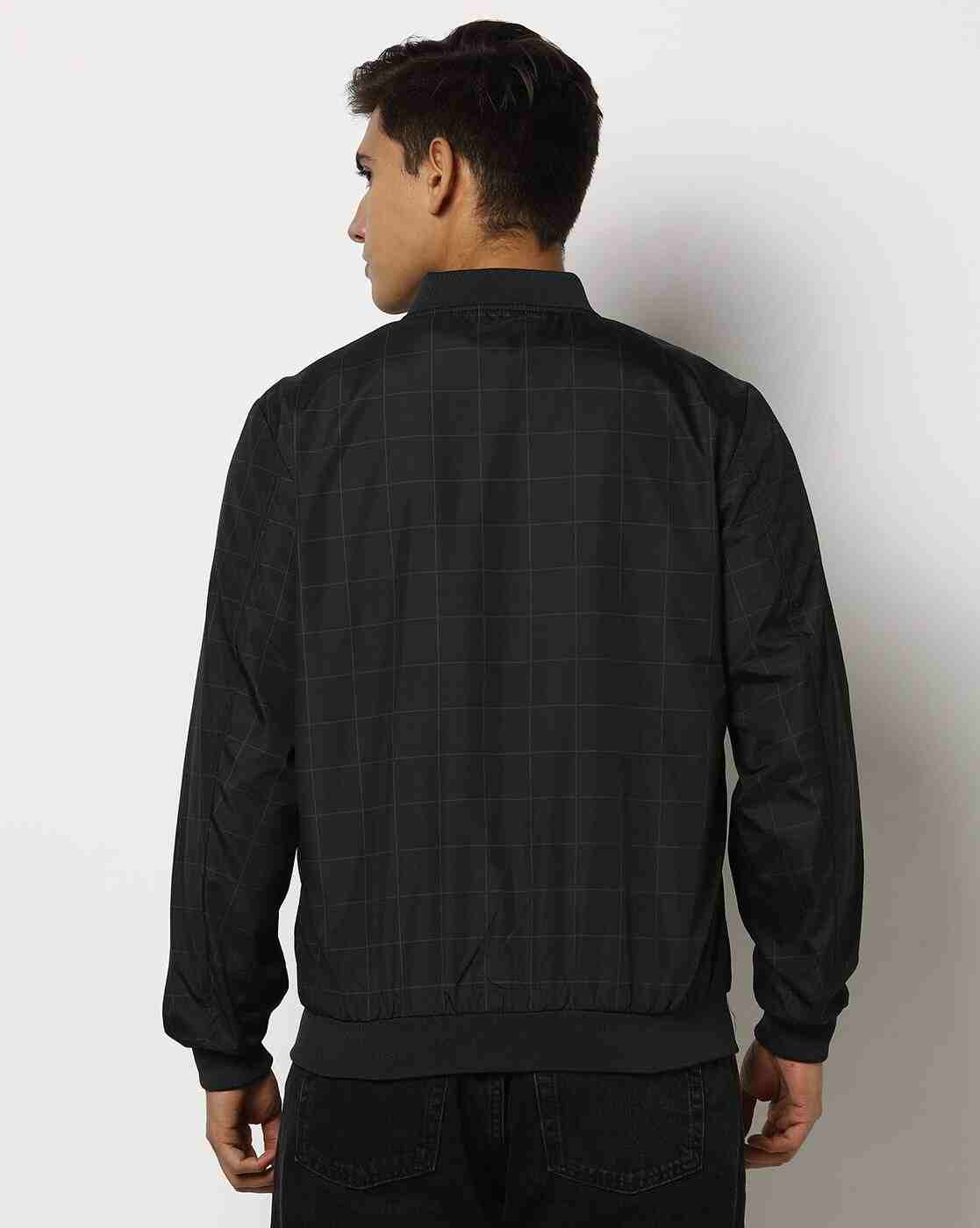 NETPLAY | Men Checked Regular Fit Bomber Jacket|2