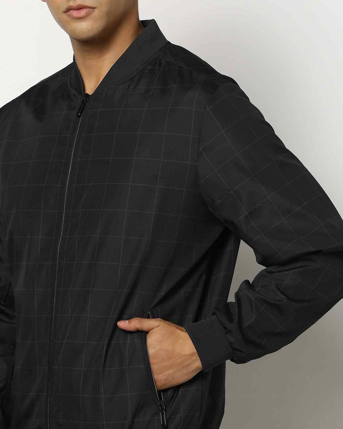 NETPLAY | Men Checked Regular Fit Bomber Jacket|3