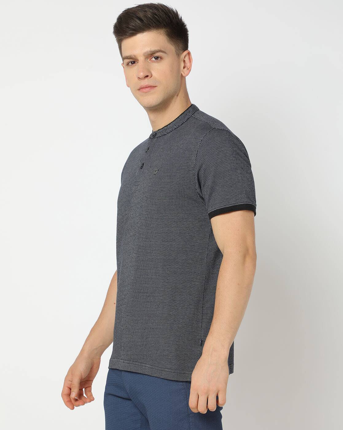 NETPLAY | Regular Fit Heathered Cotton Polo T-Shirt|1