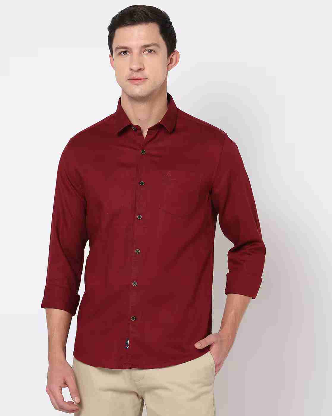 Slim Fit Shirt with Spread Collar
