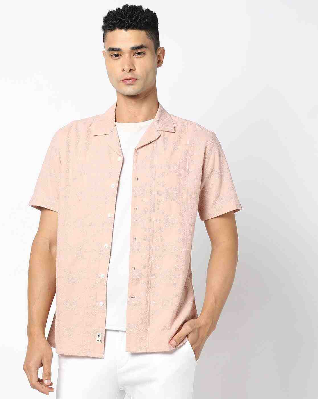 Men Resort Embroidered Slim Fit Shirt