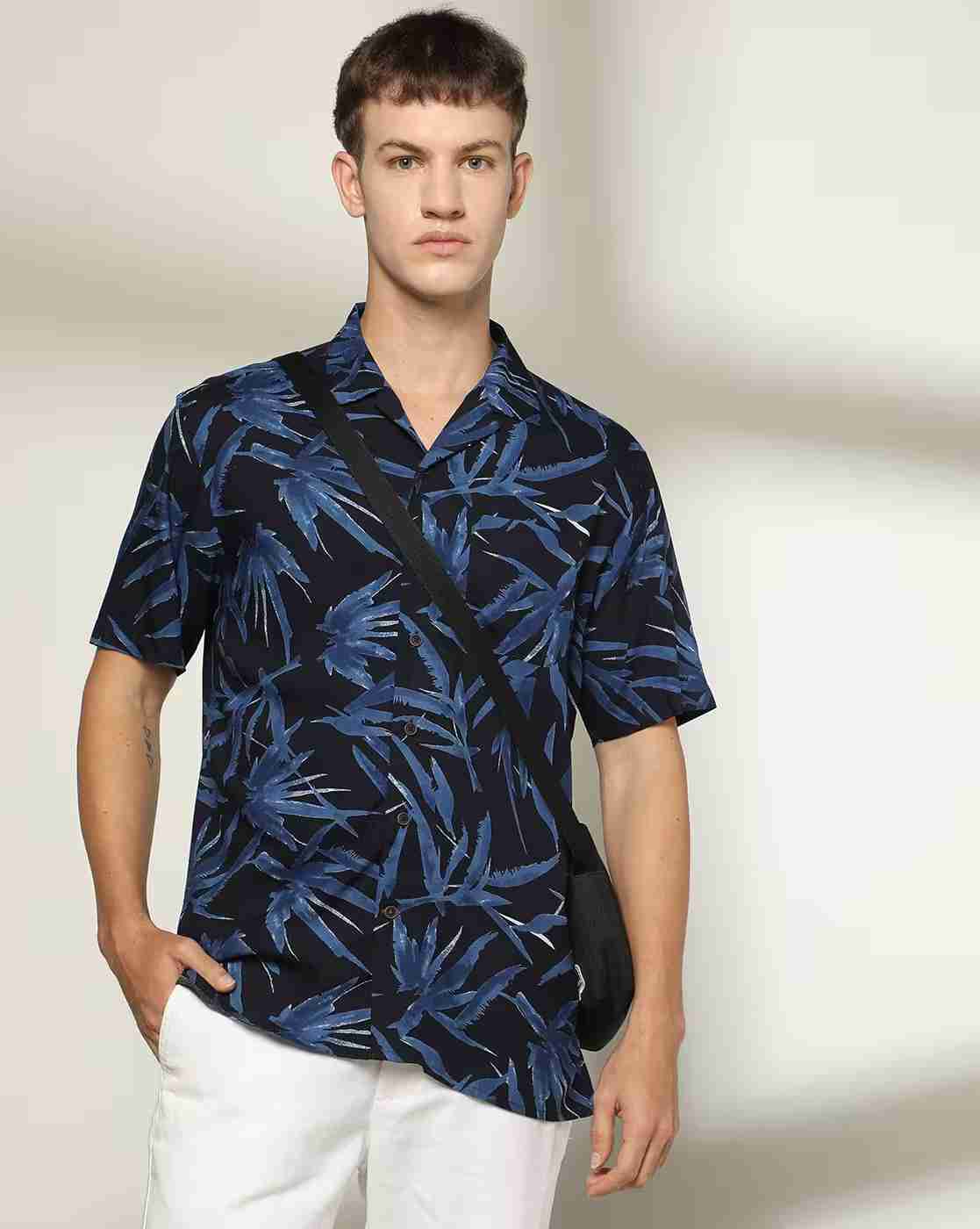 NETPLAY | Men Leaf Print Regular Fit Shirt|0