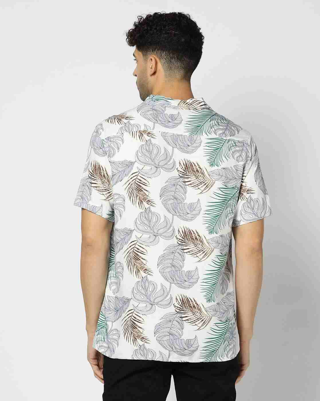 NETPLAY | Men Tropical Print Regular Fit Shirt with Patch Pokcet|2