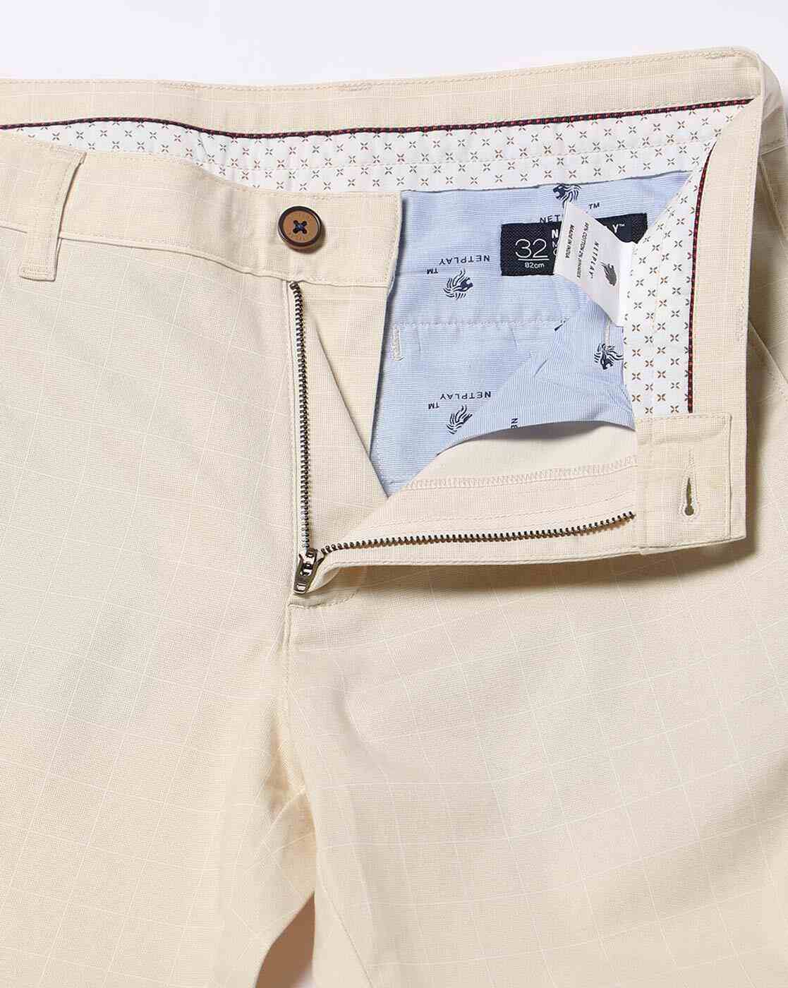 NETPLAY | Men Regular Fit Flat-Front Chinos|4