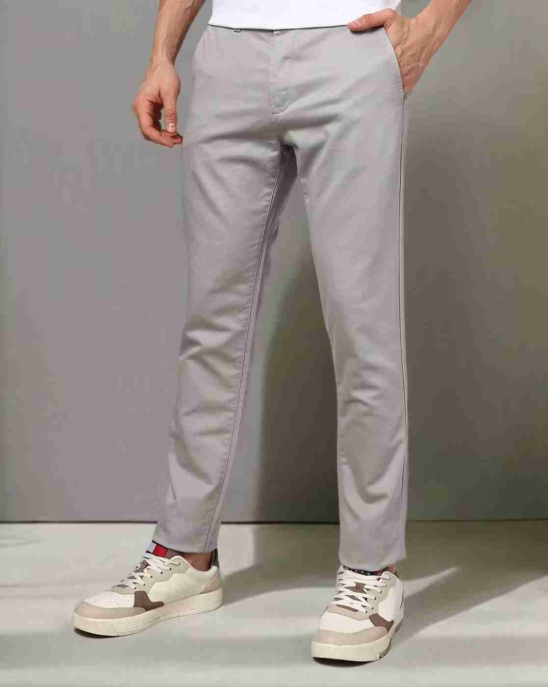 Men Slim Fit Flat-Front Chinos