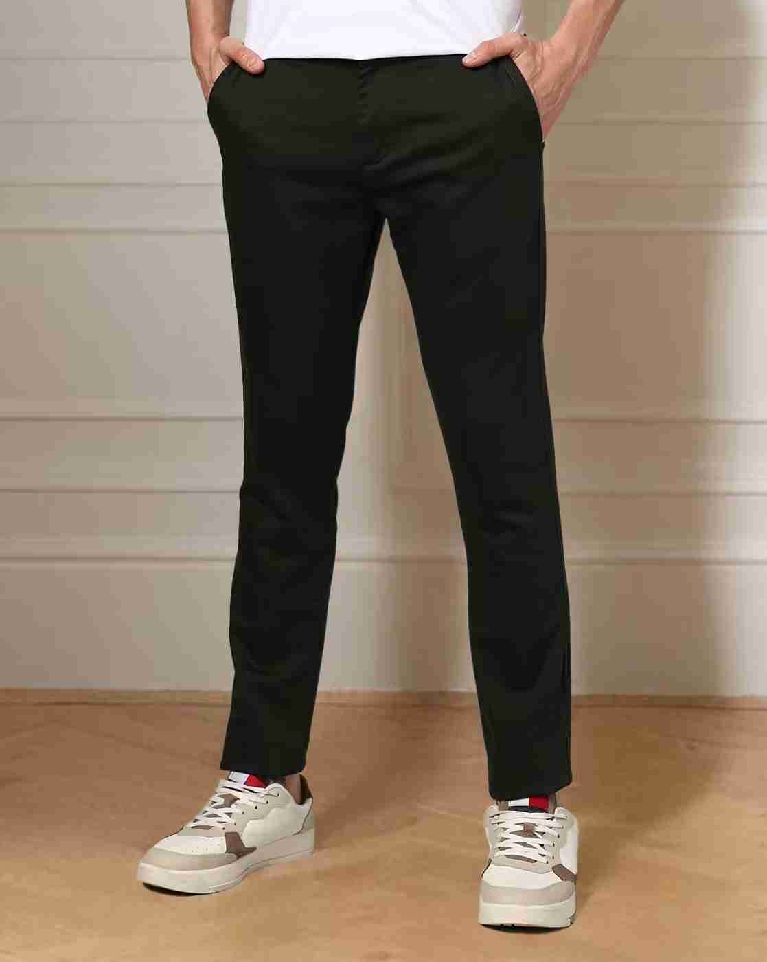 Men Slim Fit Flat-Front Chinos