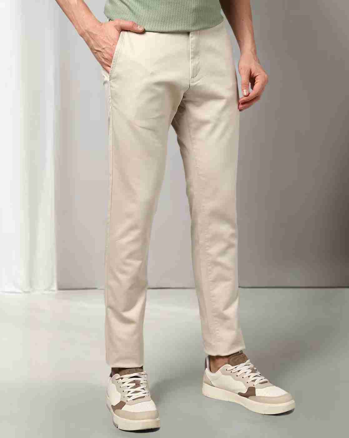 Men Slim Fit Flat-Front Chinos