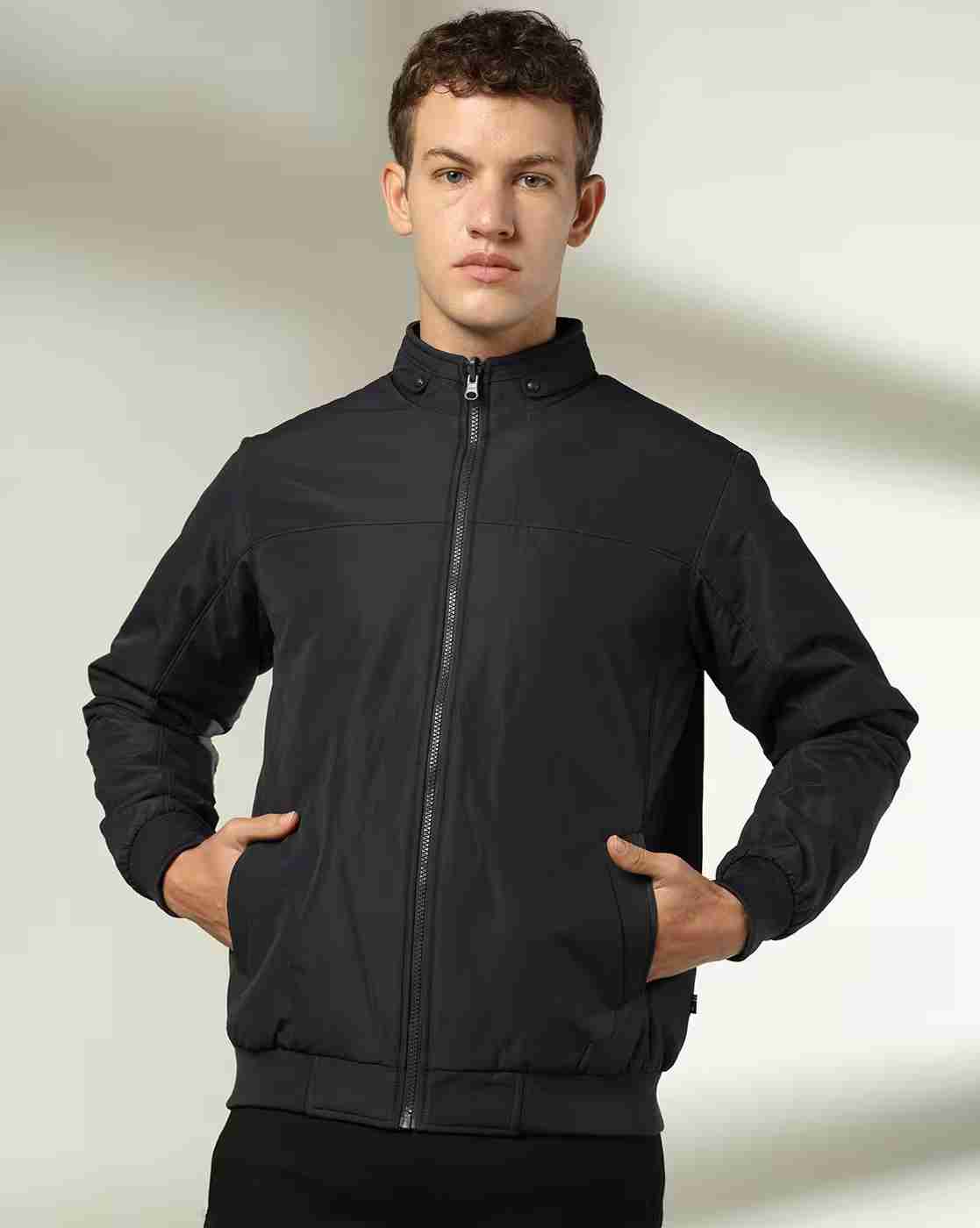NETPLAY | Men Regular Fit Zip-Front Biker Jacket|3
