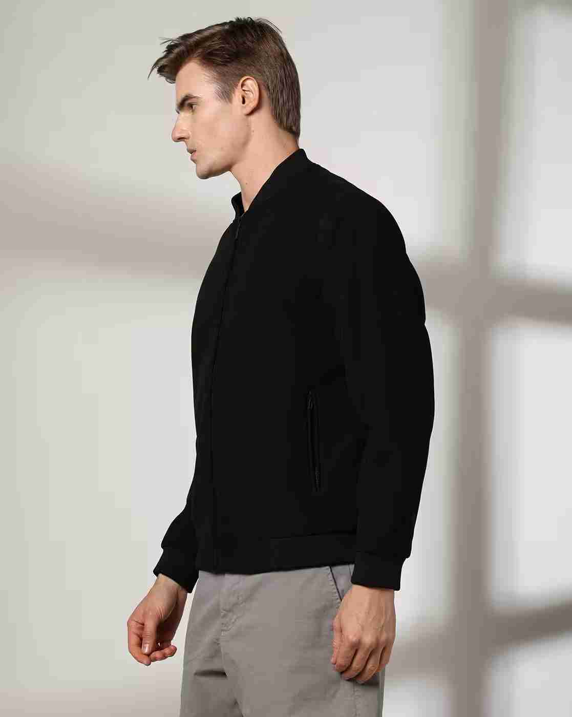 NETPLAY | Men Regular Fit Zip-Front Bomber Jacket|1