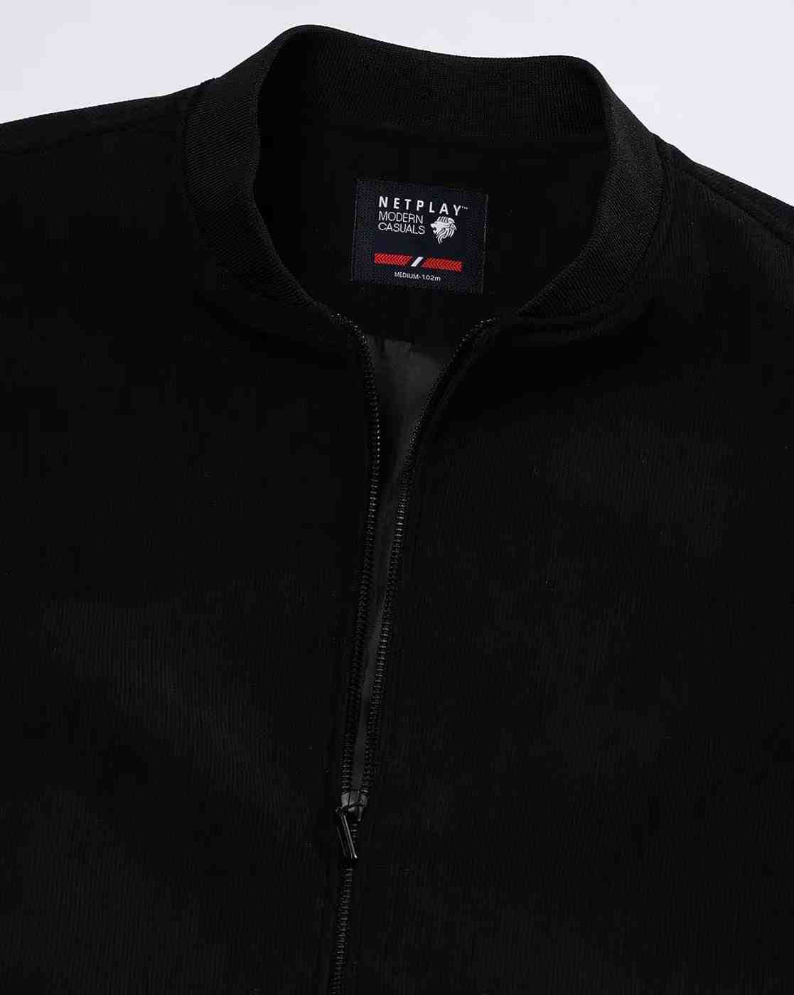 NETPLAY | Men Regular Fit Zip-Front Bomber Jacket|4