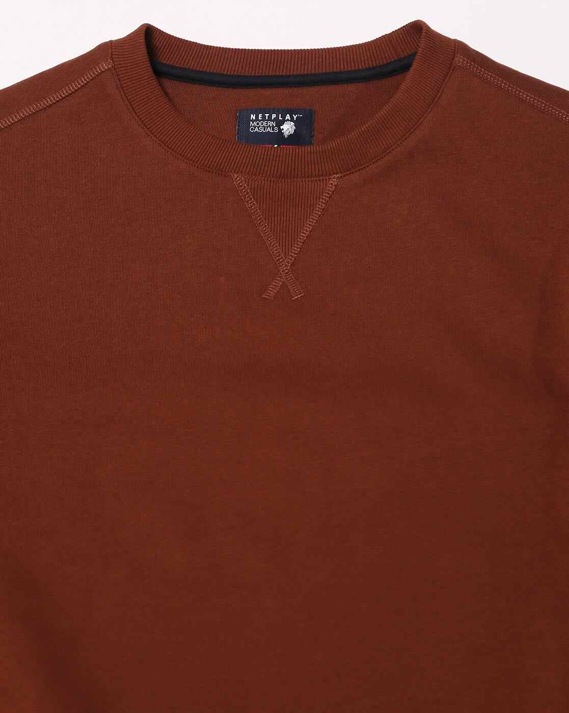 NETPLAY | Men Regular Fit Sweatshirt with Ribbed Hem|4