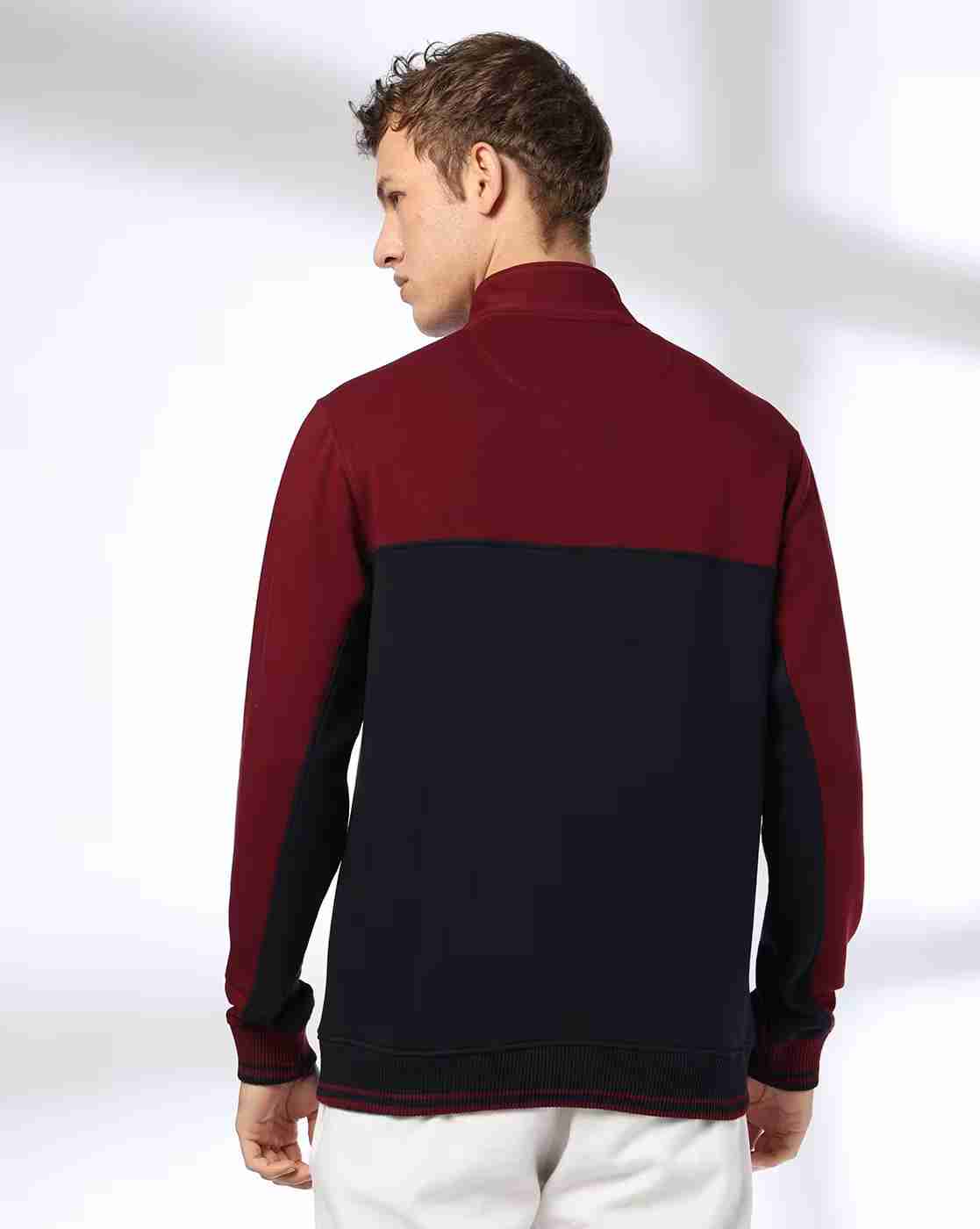 NETPLAY | Men Colourblock Zip-Up Sweatshirt|2