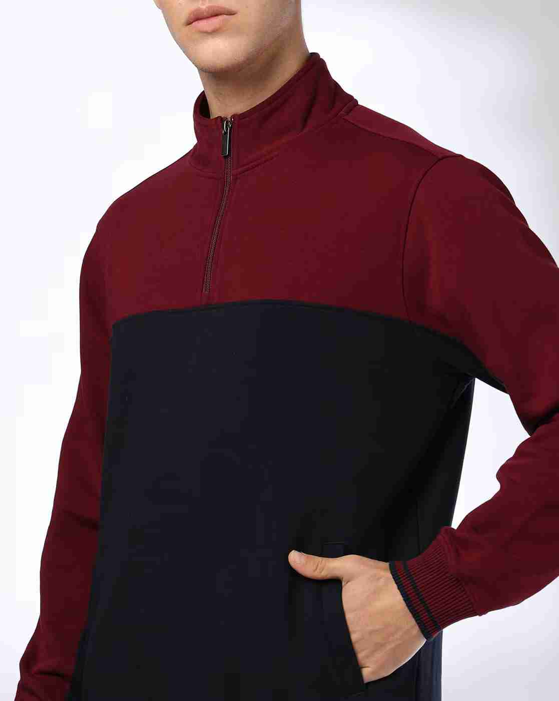 NETPLAY | Men Colourblock Zip-Up Sweatshirt|4