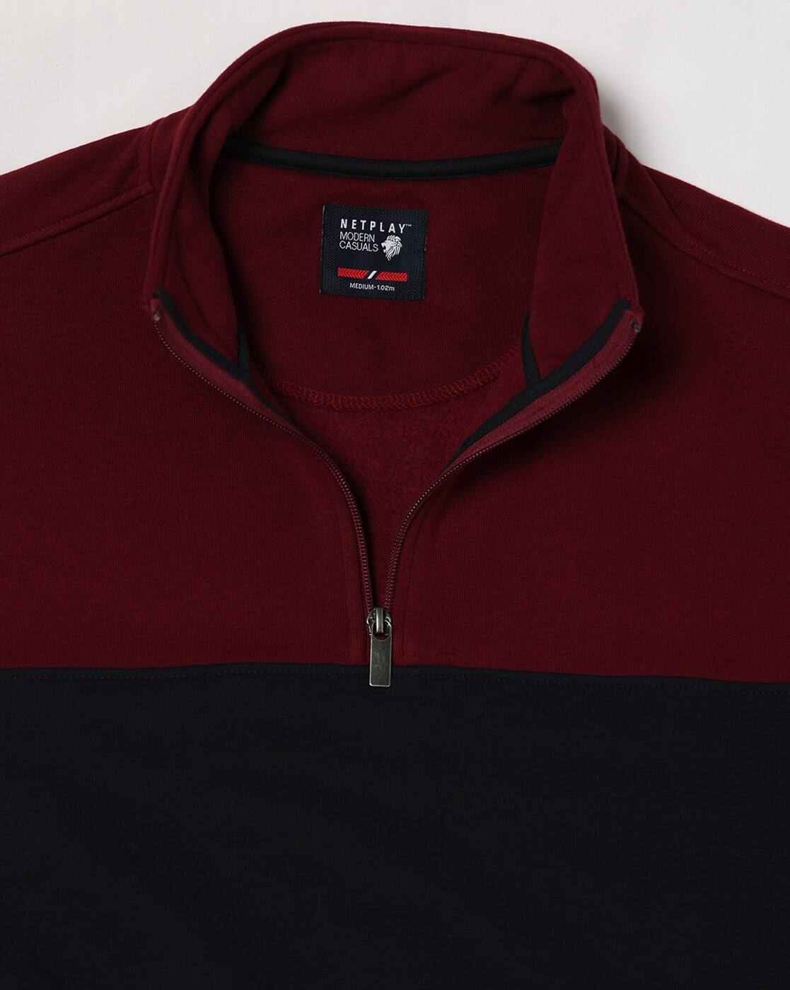 NETPLAY | Men Colourblock Zip-Up Sweatshirt|5