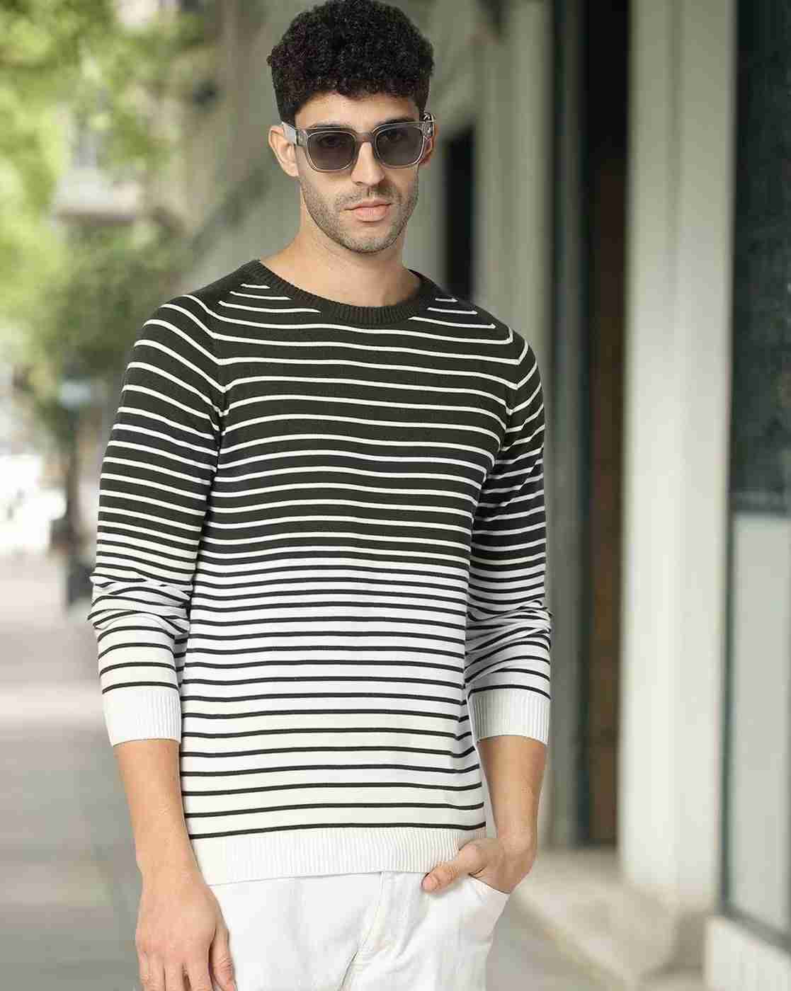 NETPLAY | Men Striped Regular Fit Crew-Neck T-Shirt|0