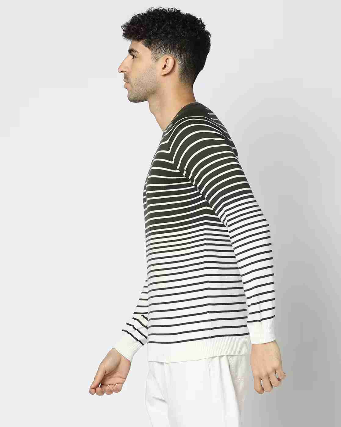 NETPLAY | Men Striped Regular Fit Crew-Neck T-Shirt|2