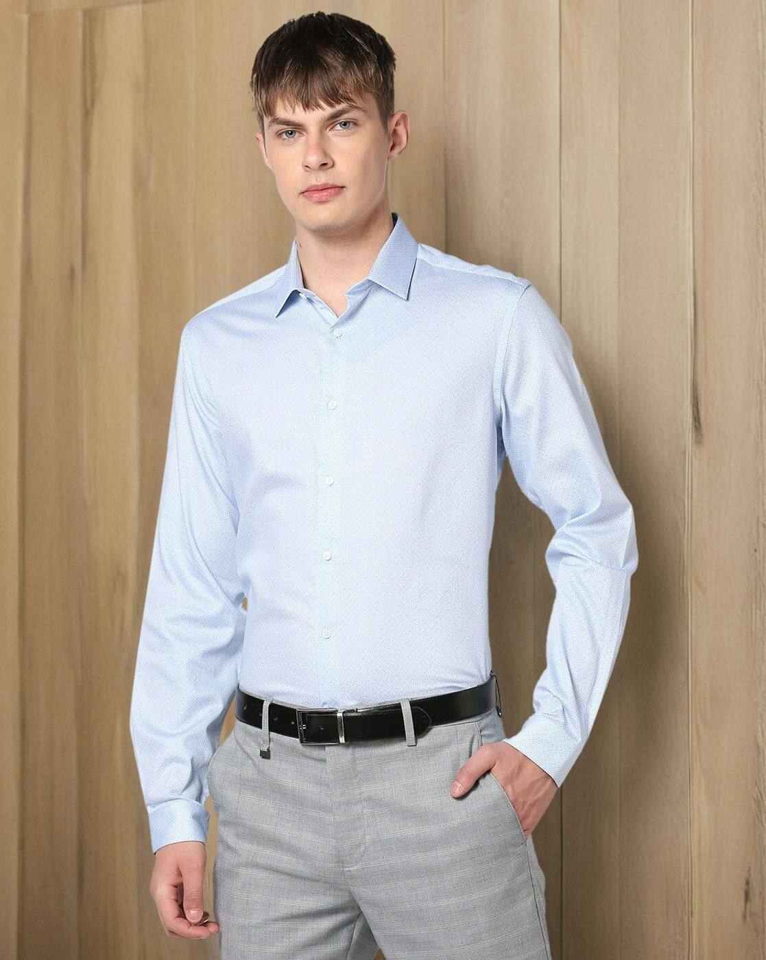 NETPLAY | Men Patterned Regular Fit Cotton Shirt|0