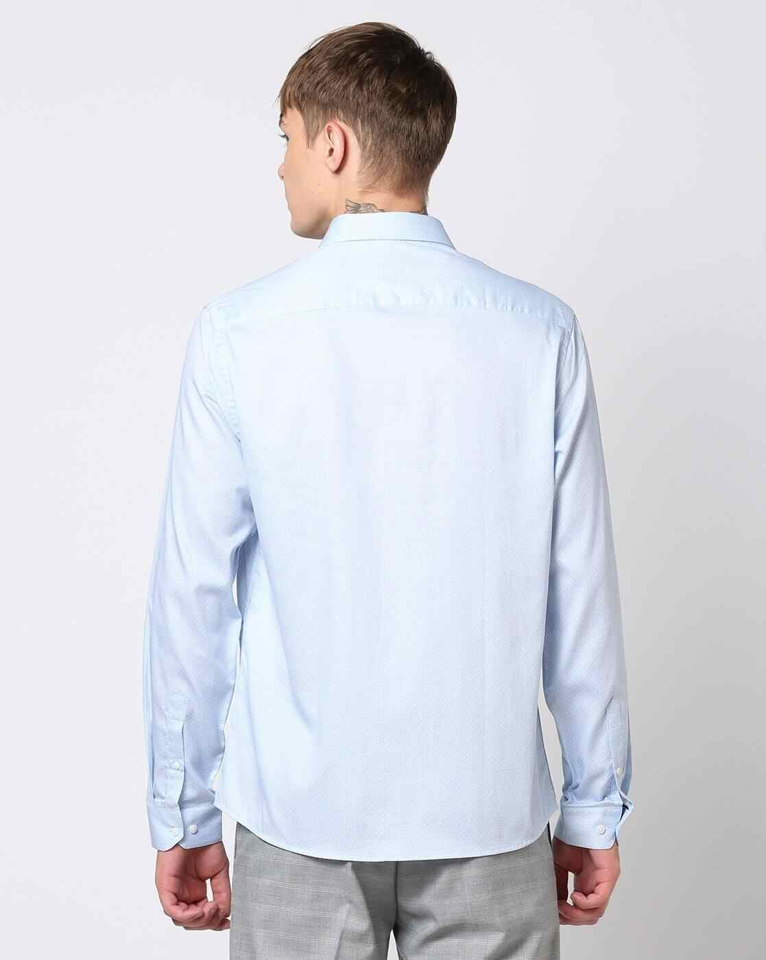 NETPLAY | Men Patterned Regular Fit Cotton Shirt|2