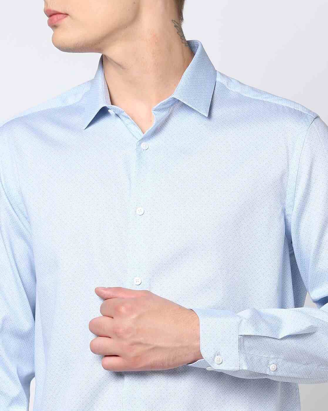 NETPLAY | Men Patterned Regular Fit Cotton Shirt|4