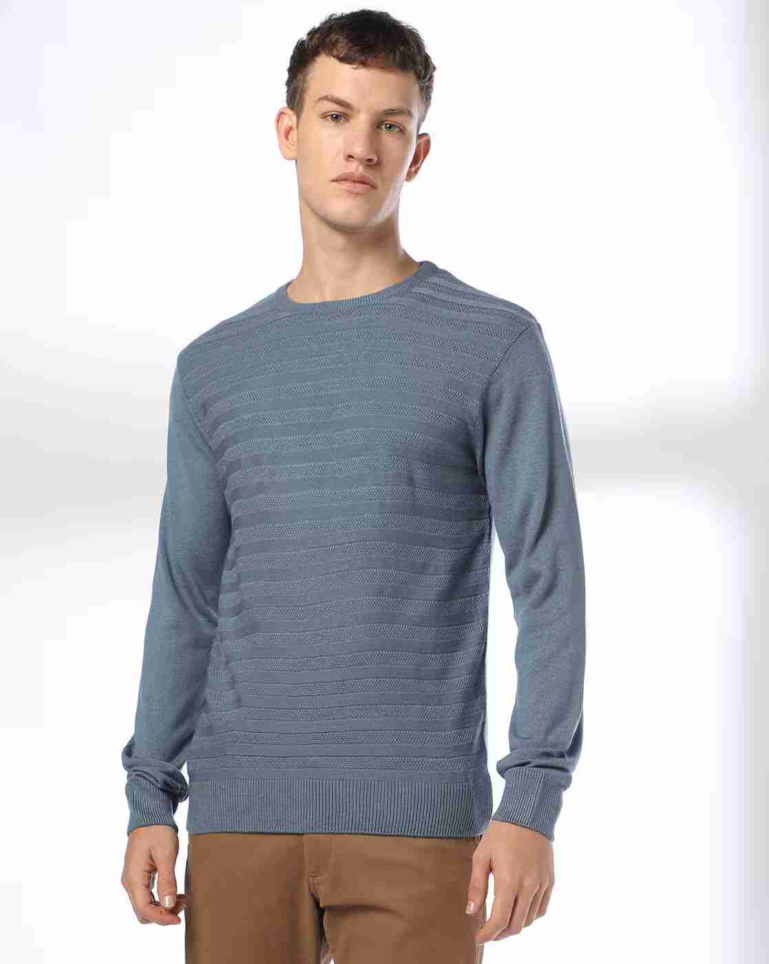 NETPLAY | Men Striped Regular Fit Pullover|3