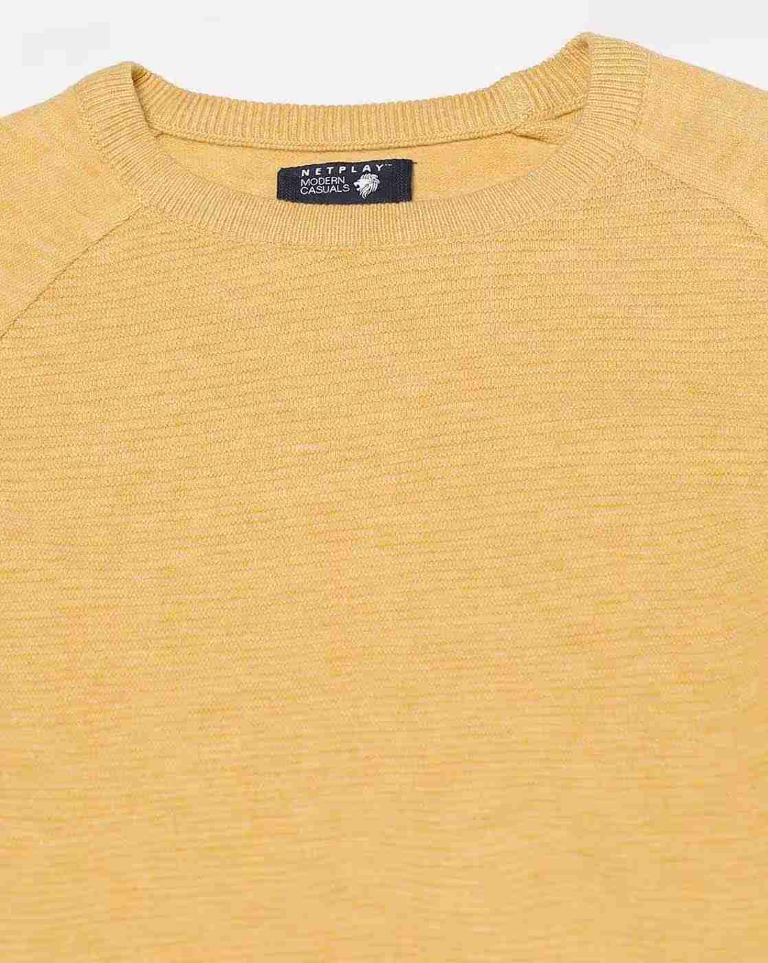 NETPLAY | Men Ribbed Regular Fit Crew-Neck T-Shirt|5