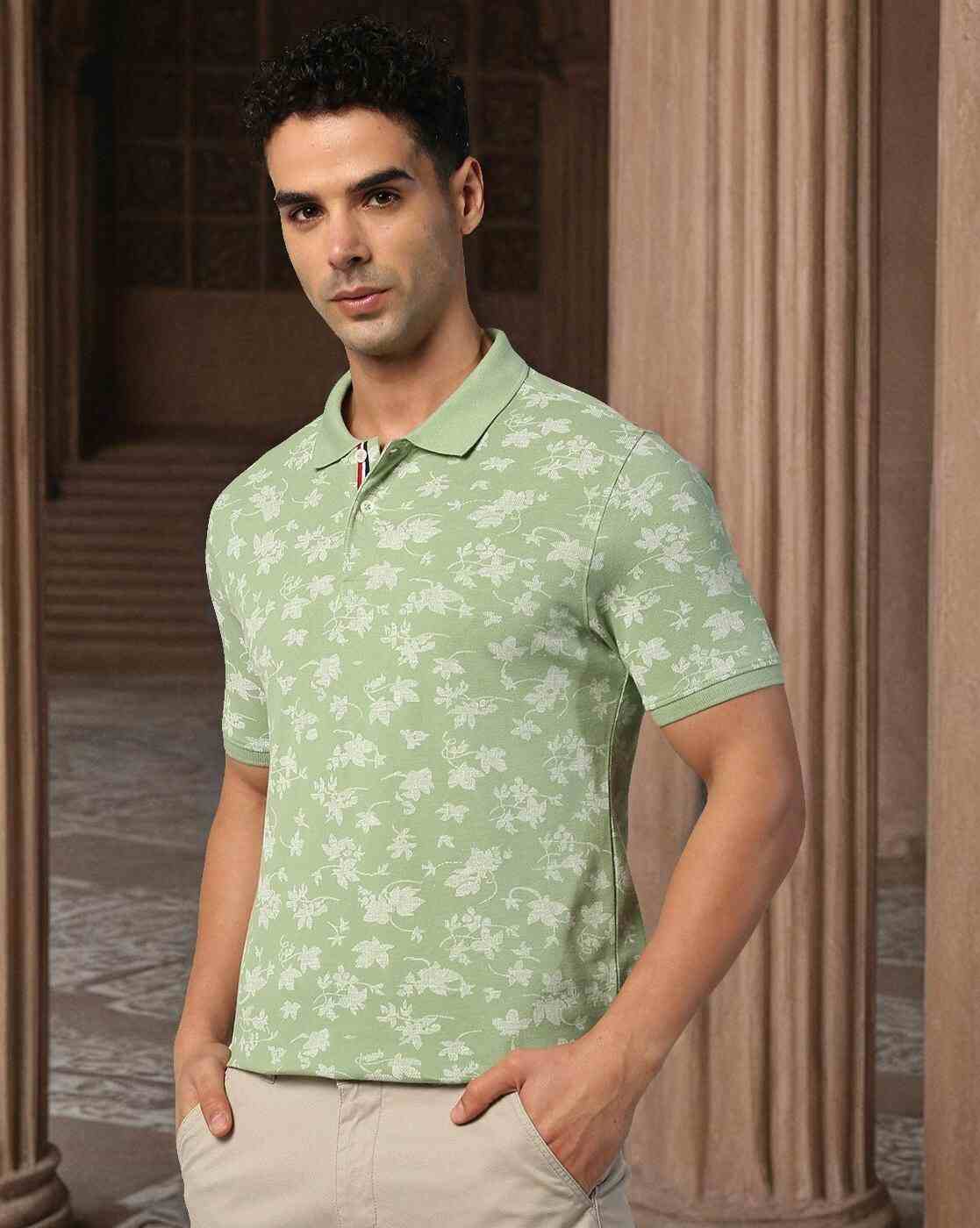 NETPLAY | Men Floral Print Regular Fit Polo T-Shirt|0