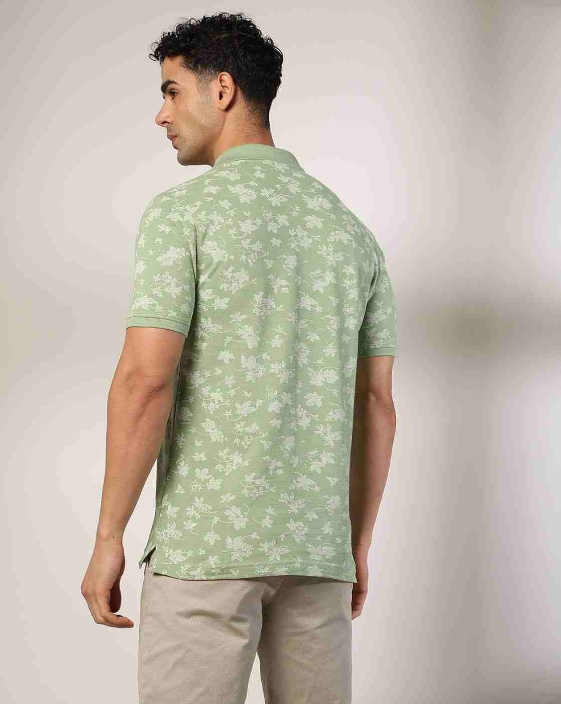 NETPLAY | Men Floral Print Regular Fit Polo T-Shirt|2