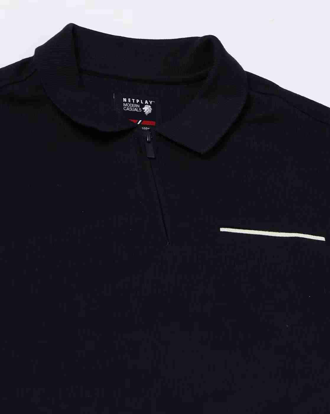 NETPLAY | Men Structured Regular Fit Polo T-Shirt with Welt Pocket|5