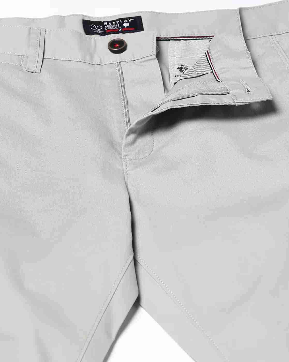 NETPLAY | Men Regular Fit Flat-Front Chinos|4
