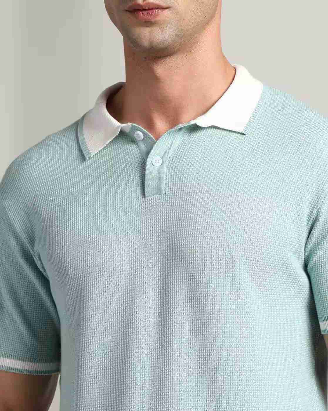 NETPLAY | Men Structured Checked Regular Fit Polo T-Shirt|3