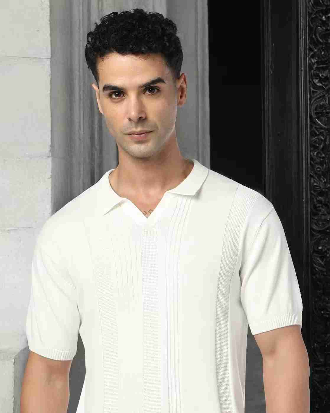 NETPLAY | Men Striped Slim Fit Polo T-Shirt|0