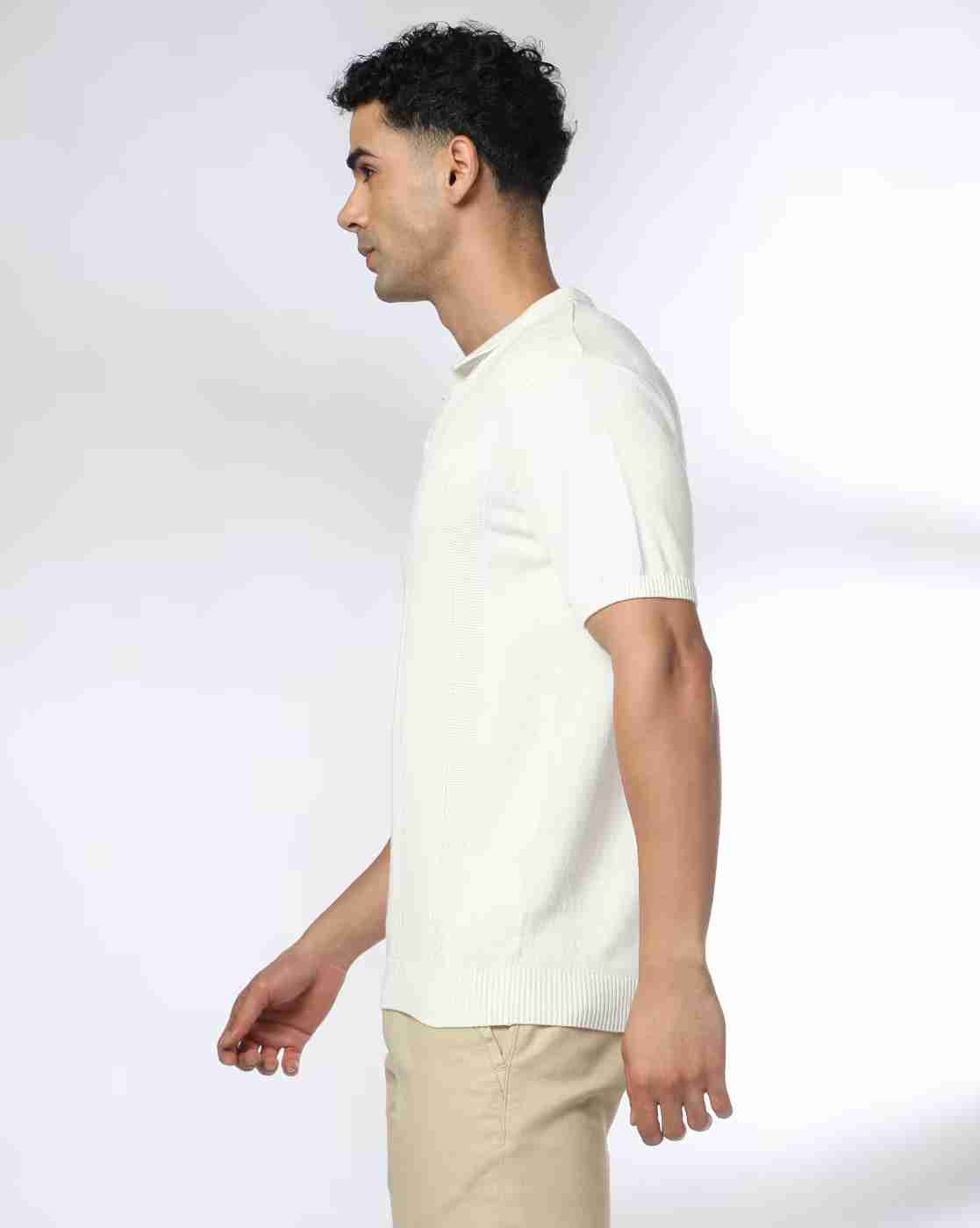 NETPLAY | Men Striped Slim Fit Polo T-Shirt|1