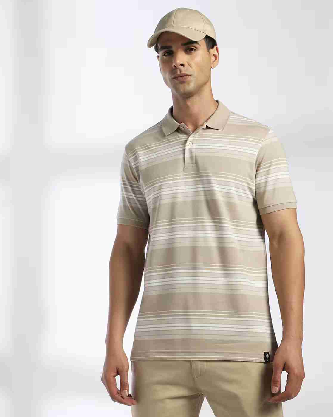 NETPLAY | Men Striped Slim Fit Polo T-Shirt|0