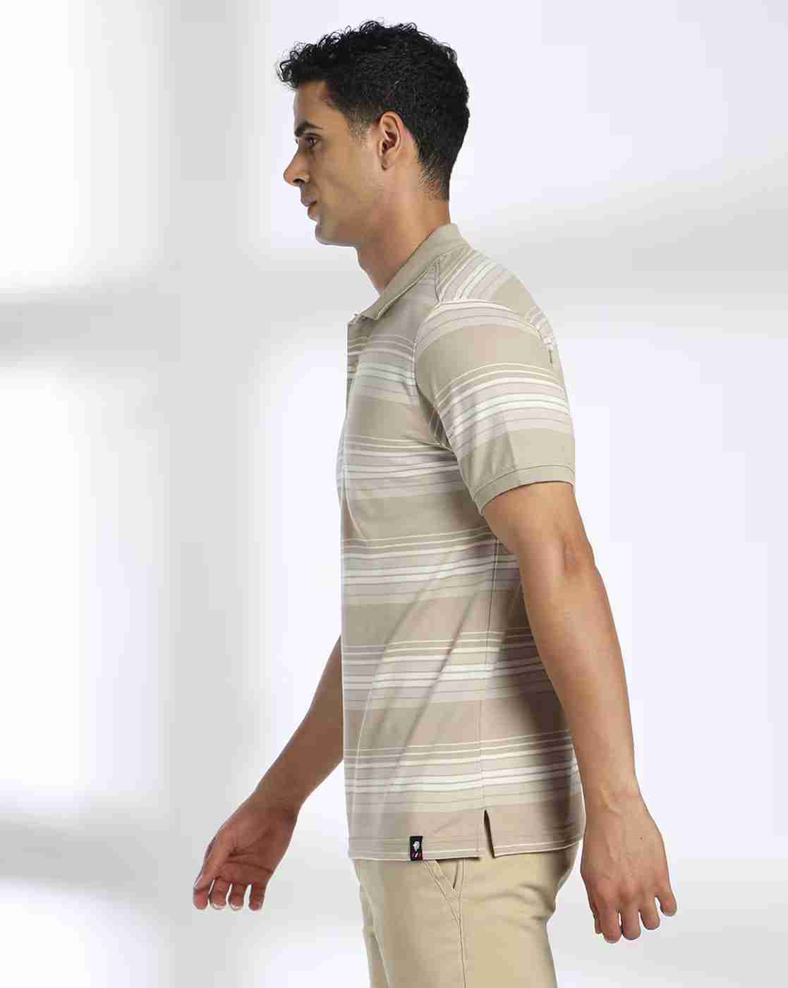 NETPLAY | Men Striped Slim Fit Polo T-Shirt|1