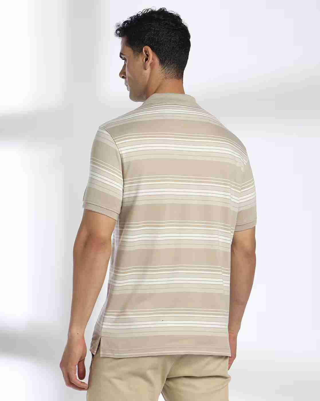 NETPLAY | Men Striped Slim Fit Polo T-Shirt|2