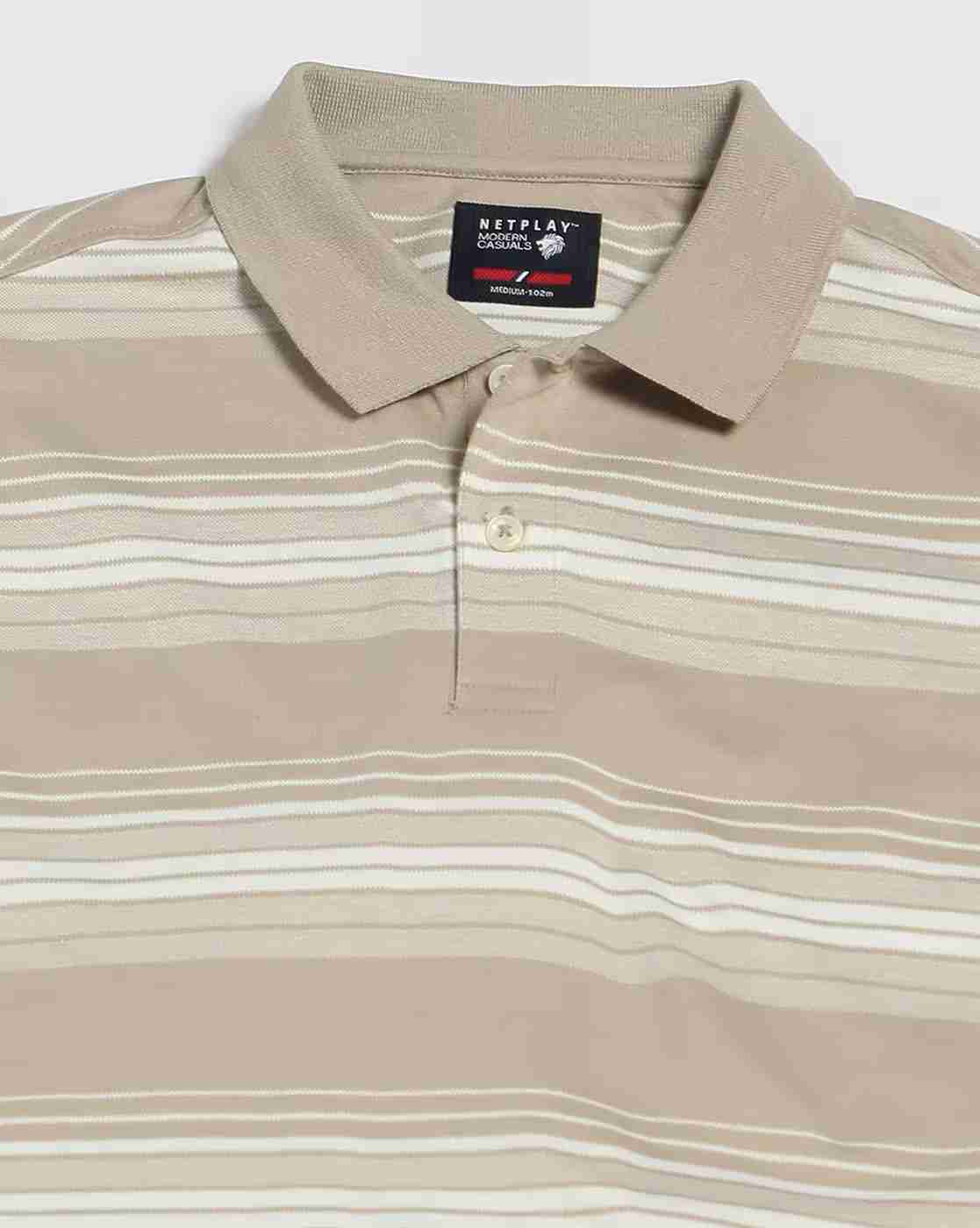 NETPLAY | Men Striped Slim Fit Polo T-Shirt|4