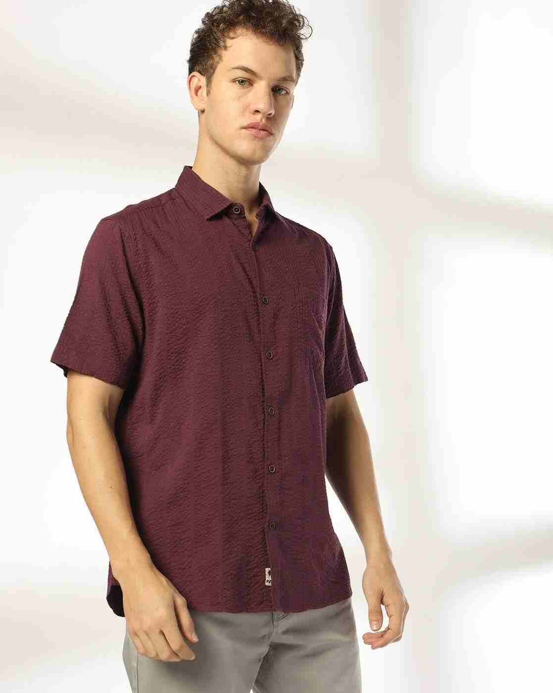 NETPLAY | Men Crinkled Smart Fit Shirt with Patch Pocket|0