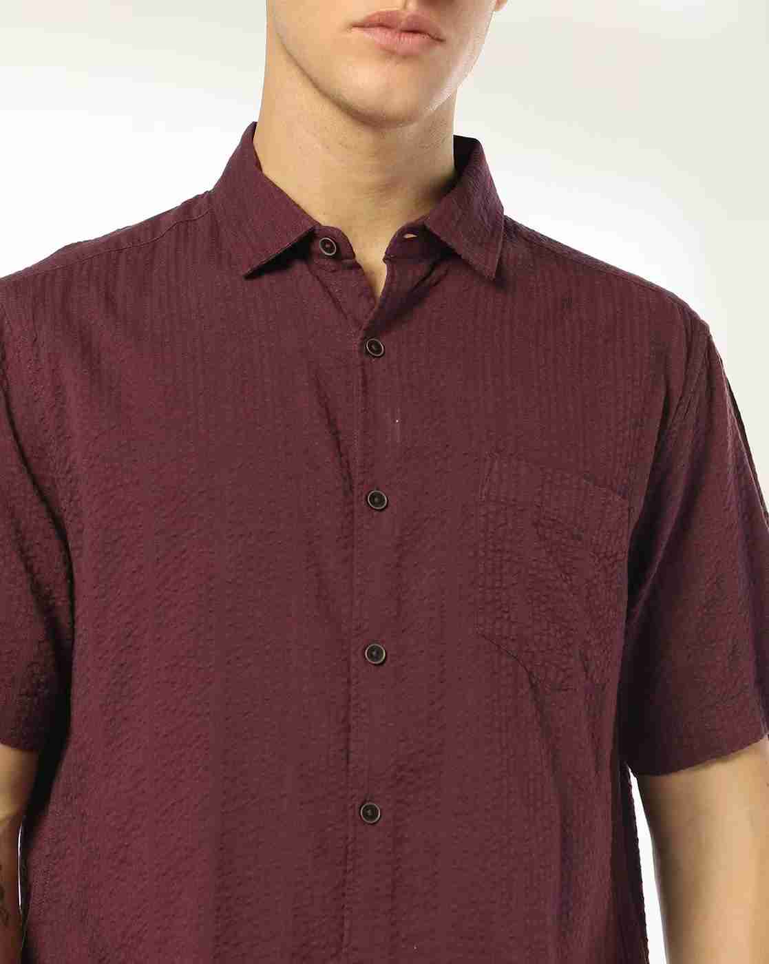 NETPLAY | Men Crinkled Smart Fit Shirt with Patch Pocket|3