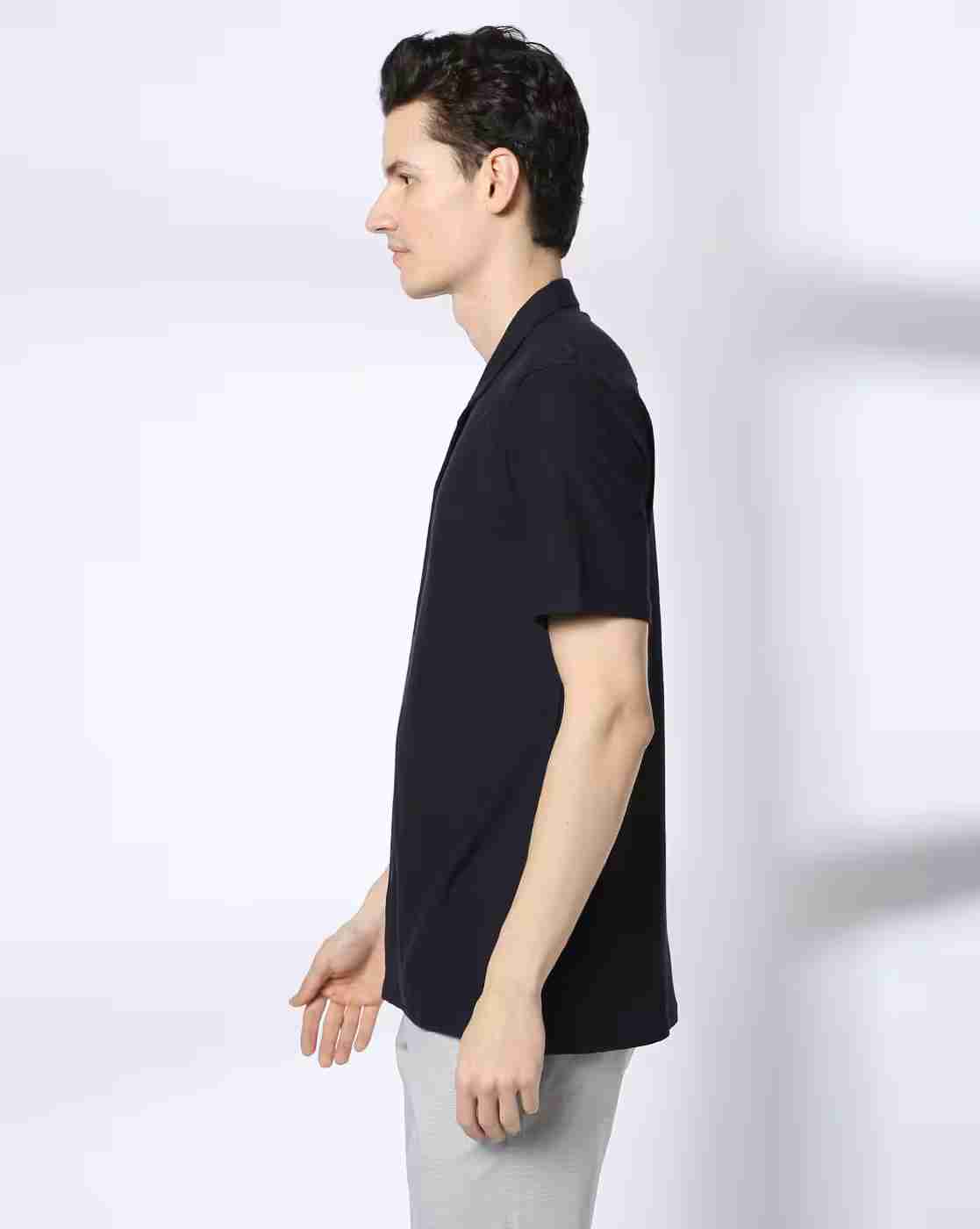 NETPLAY | Men Geometric Knit Slim Fit Shirt|1