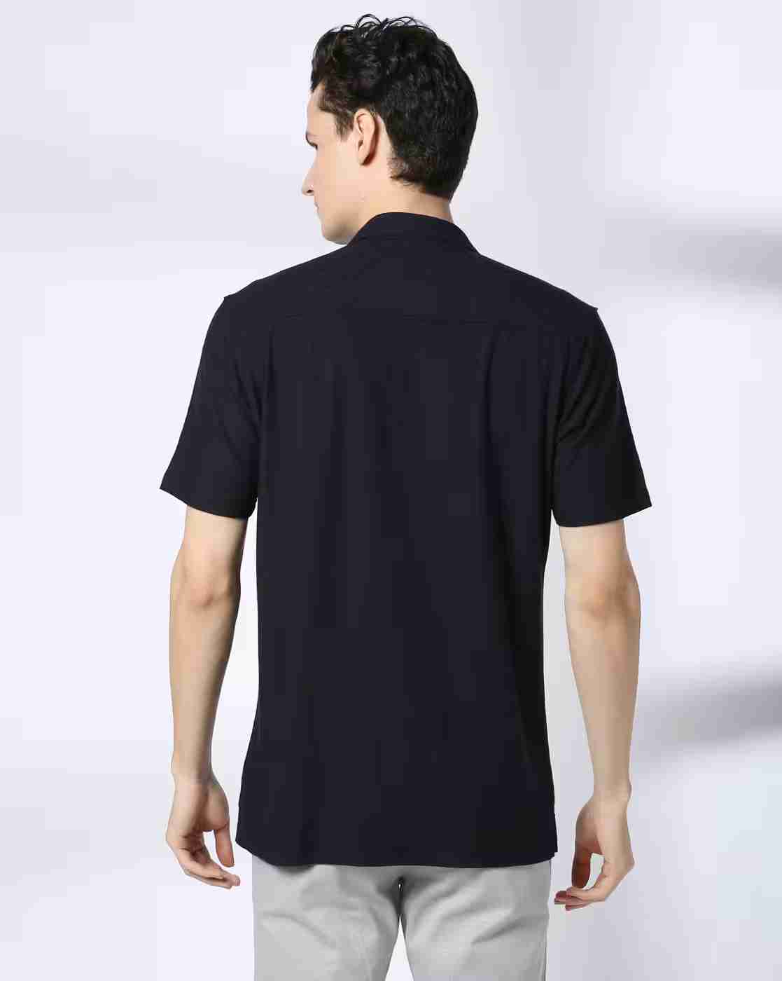 NETPLAY | Men Geometric Knit Slim Fit Shirt|2