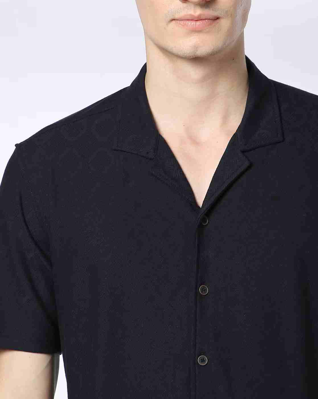 NETPLAY | Men Geometric Knit Slim Fit Shirt|3