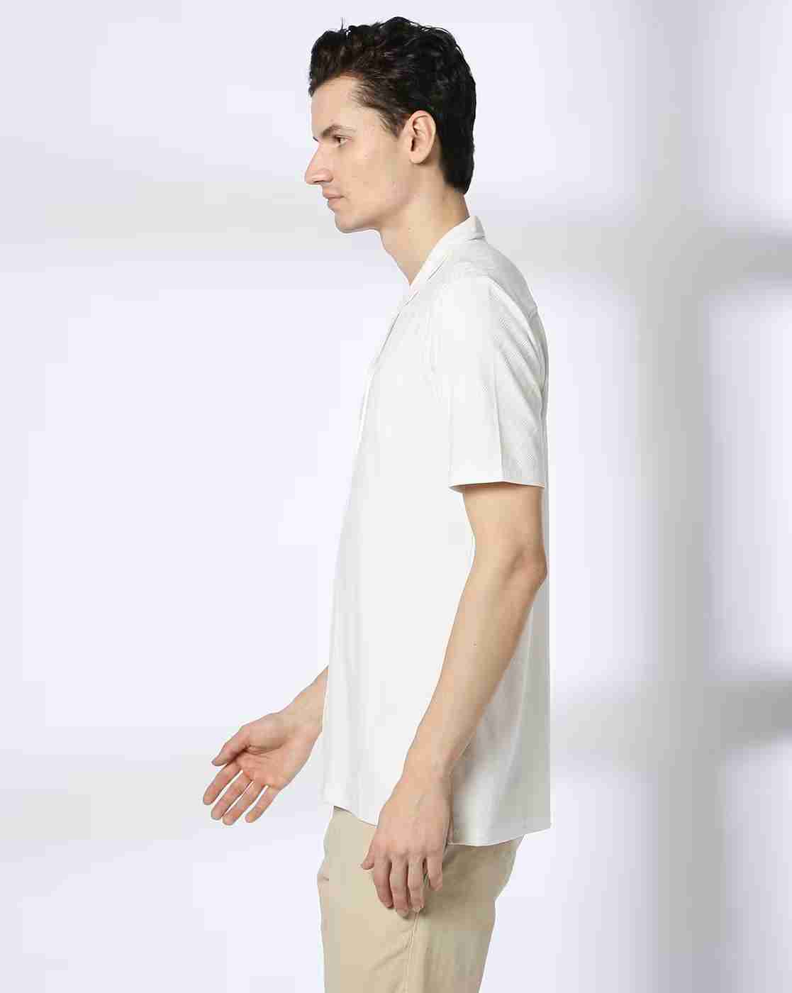 NETPLAY | Men Geometric Knit Slim Fit Shirt|1