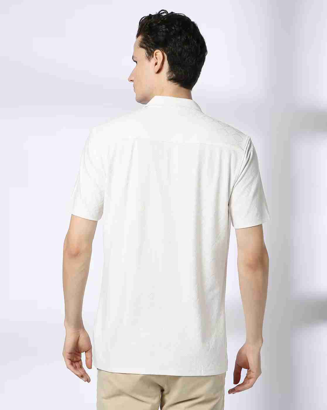 NETPLAY | Men Geometric Knit Slim Fit Shirt|2